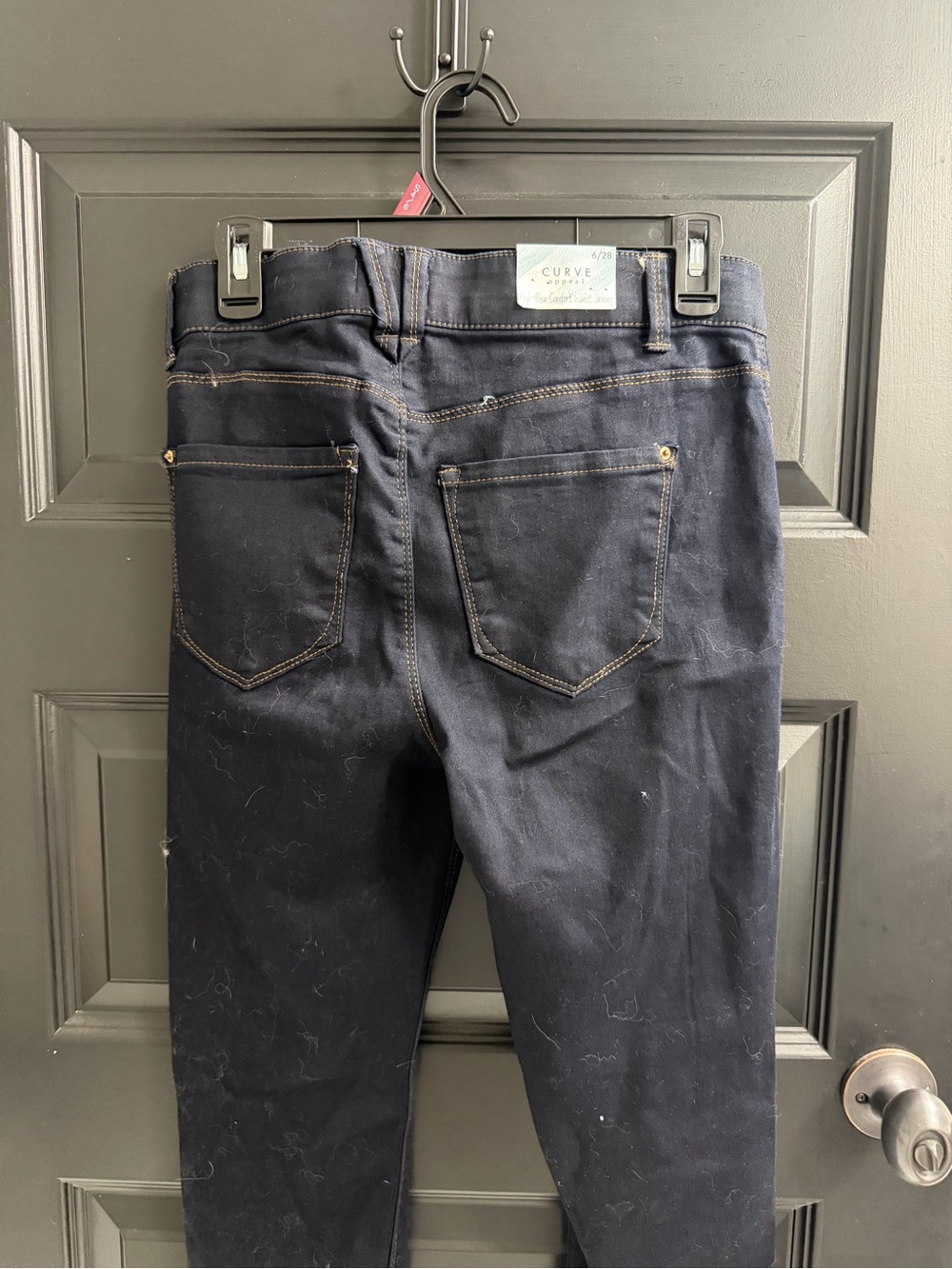 NWT Curve Appeal High Rise Comfort Waist Skinny Jeans Dark Wash Size 6/28 - Picture 9 of 11